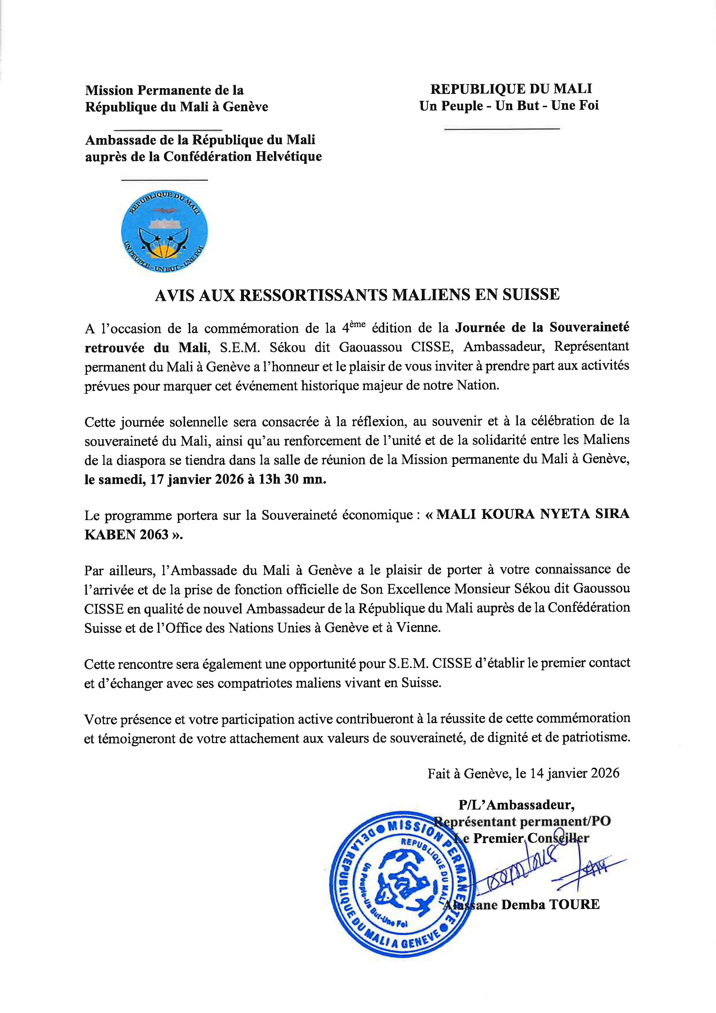 4ème Edition de la Journée de la Souveraineté retrouvée du Mali
